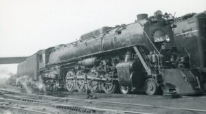 Chicago Milwaukee Saint Paul and Pacific Railroad | Milwaukee, Wisconsin | Baldwin Class S3 4-8-4 #266 steam locomotive | February 5, 1952 | C.W. Jernstrom photograph | Elmer Kremkow collection