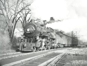New York Central | Mount Hope, New York | Class 4-6-0 #1258 steam locomotive | Putnam Division | Commuter train | February 1951 | Fielding Lew Bowman photograph / collection