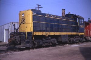 Atchison Topeka and Sante Fe Railroad | Stockton, California | Alco S2 #2326 diesel-electric locomotive | January 24, 1974 | W.L. Hammond photograph | Stephen Timko collection