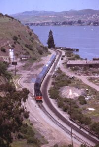 Amtrak | Port Costa, California | EMD SDP40 #621 diesel-electric locomotive | Northbound Daylight | May 13, 1979 | Gary Vielbaum photograph | Stephen Timko collection