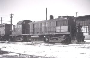 Chicago and Northwestern Railroad | Madison, Wisconsin | Alco RS3 #406 diesel-electric locomotive | January 15, 1968 | Gilford E. Heath photograph | Elmer Kremkow collection