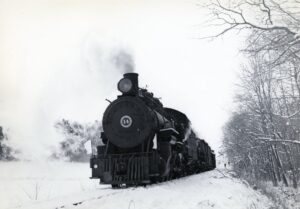 East Broad Top Railroad | Orbisonia, Pennsylvania | Baldwin Class 2-8-2 #14 narrow gauge steam locomotive | Special | February 1977 | Ed Kaspriske photograph / collection