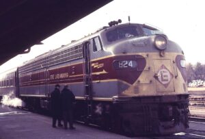 Erie Lackawanna Railway | Hornell, New York | EMD E8a #824 diesel-electric locomotive | westbound OWL | March, 1969 | Ken Kulick photograph / collection