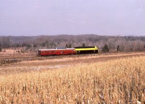 New York Susquehanna and Western Railway | Vernon, New Jersey | EMD FP45 #6370 diesel-electric locomotive | Inspection train | December 16, 1986 | Frank Etzel photograph / collection