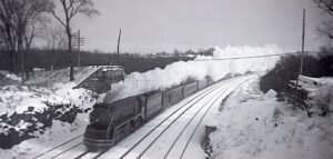 New York, New Haven and Hartford Railroad | Groton, Connecticut | Class 4-6-4 I5 #1400 steam locomotive | Colonial Express | January 1939 | Milton P. Baline photograph | Henry Libby collection