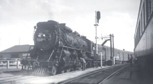 New York, New Haven and Hartford Railroad | New London, Connecticut | Alco I4 4-6-2 #1360 steam locomotive | Eastbound train #14 | 1938 | Milton Baline photograph | Henry Libby collection