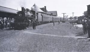 New York, New Haven and Hartford Railroad | Northampton, Massachusetts | Class K1b 2-6-0 #454 steam locomotive | Special Fan trip to New Haven | at Northampton Station | September 1940 | Milton. P Baline photograph  | Henry Libby collection
