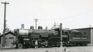 Northern Pacific Railroad | South Tacoma, Washington | Class Q4 4-6-2 #2215 steam locomotive | April 25, 1937 | unknown photographer | West Jersey Chapter, NRHS Collection