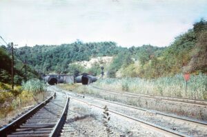 Penn Central Transportation Company | ex Pennsylvania Railroad | Tunnel Hill / Gallitzin, Pennsylvania | East Portal Gallitzin and Allegheny Mountain Tunnels | October 1968 | Ken Kulick photograph / collection