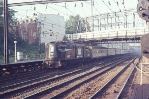 Penn Central Transportation Company | Trenton, New Jersey | Altoona Works Class GG1 #4904 electric motor | Eastbound train 234 | August 1969 | Ken Kulick photograph / collection