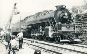 Reading Company | Bridgeport, Pennsylvania | Class T1 4-8-4 #2100 steam locomotive | servicing during Iron Horse Ramble | 1961 | Ed Kaspriske photograph / collection