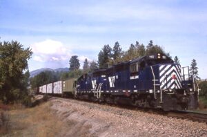 Montana Rail Link | Dixon, Montana | EMD GP9b #114 diesel-electric locomotive | Pulson Local | October 9, 2008 | Mark Lynn photograph | Stephen Timko collection