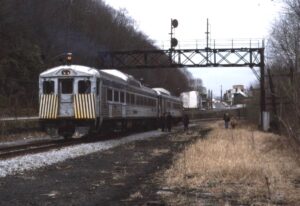 Reading, Blue Mountain and Northern Railroad | Pottsville, Pennsylvania | Budd RDC set | Jersey Central Chapter Charter trip | February 10, 1991 | Frank Etzel photograph / collection