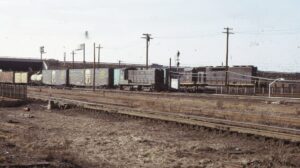 Central Railroad of New Jersey | Elizabethport, New Jersey | Alco RS3 #1703 diesel-electric locomotive | switching freight cars | April 1972 | Ken Kulick photograph / collection