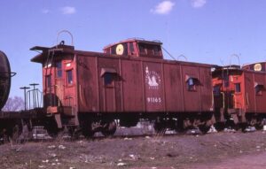 Central Railroad of New Jersey | Raritan, New Jersey | Caboose #91165 | 1973 | Jack de Rossett photograph | Morning Sun Books collection