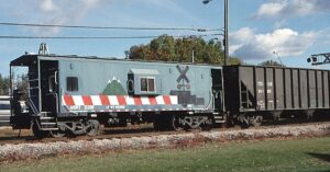 Milford and Bennington Railroad | Milford, New Hampshire | Caboose #21288 | October 27, 1997 | Dick Flock photograph / collection