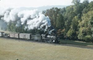Norfolk and Western Railway | Abingdon, Virginia | Class M 4-8-0 #302 steam locomotive | Virginia Creeper | Abingdon Branch | September 29, 1956 | Henry Libby photograph / collection