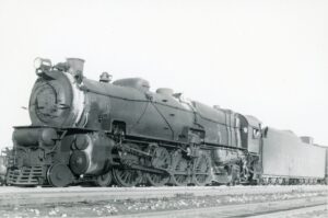 Pennsylvania Railroad | Chicago, Illinois | Juniata Works class M1 4-8-2 #6497 steam locomotive | September 9, 1946 | T.M. Flattley, Jr. photographer | Francis B. Landeberger Palmer collection