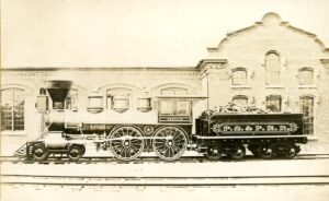 Portland, Saco and Portsmouth Railroad | Portland, Maine | Class 4-4-0 BERWICK steam locomotive | 1869 | Derby Studio Photograph | William McChesney collection