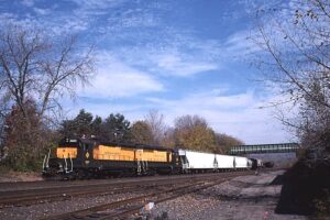 Housatonic Railroad | Pittsfield, Massachusetts | EMD GP35 #3601 + 1 diesel-electric locomotives | freight service | October 18, 1998 | Carl Perleman photograph | Frank Etzel Collection