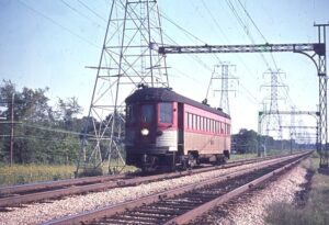 Chicago, North Shore and Milwaukee Railroad | Evanston, Illinois | Standard Steel Car Company Interurban car | September 1962 | Calvin Banse | Stephen Timko collection