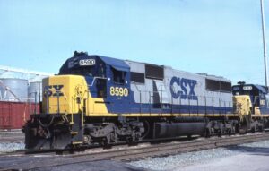 CSX Transportation | Rocky Mount, North Carolina | EMD SD50 #8590 diesel-electric locomotive | April 3, 1993 | Gordon Lloyd, Jr. photograph | Stephen Timko collection