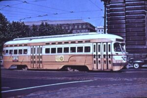 Cleveland Transit System | Cleveland, Ohio | Saint Louis Car Company PCC Streetcar #4251 | Public Square | September 9, 1951 | Elmer Kremkow photograph / collection