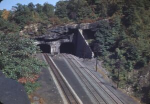Delaware, Lackawanna and Western Railway | Scranton, Pennsylvania | Nay Aug Tunnel, West Portal | September 1948 | Henry Libby photograph / collection
