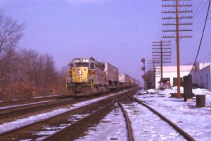 Erie Lackawanna Railway | Ridgewood, New Jersey | EMD SD45 #3614 diesel-electric locomotive | TV Train | February 1970 | Ken Kulick photograph / collection