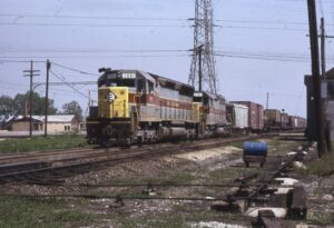 Erie Lackawanna Railway | State Line, Indiana | EMD SD45 #3601 and GP35 #2581 diesel-electric locomotives | freight service | June 1971 | Ken Kulick photograph / collection