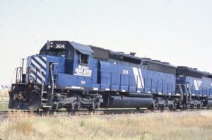 Montana Rail Link | Three Forks, Montana | EMD SD45-2 #304 diesel-electric locomotive | August 7, 2007 | Gordon Lloyd, Jr. photograph | Stephen Timko collection