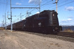 New Jersey Transit | South Amboy, New Jersey | Altoona Works class GG1 #4897 electric motor | NJT Last Run of the GG1’s Specials | Saturday, August 29, 1983 | Frank Etzel photograph / collection