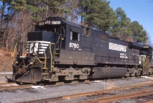Norfolk Southern Corporation | Raleigh, North Carolina | GE D8-40C #8780 diesel-electric locomotive | January 21, 2001 | Craig Zeni photograph | Stephen Timko collection