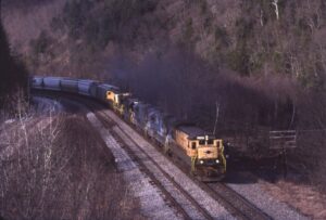 Reading and Northern Railroad | Jim Thorpe, Pennsylvania | GE U23B #2397 diesel-electric locomotive | freight service | March 15, 1998 | Carl Perelman photograph | Frank Etzel collection