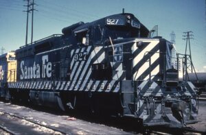 Atchison Topeka and Sante Fe Railroad | Los Angeles, California | EMD SD24 #927 diesel-electric locomotive | September 4, 1960 | Dave Inglesphotograph | Richard Prince collection