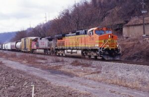 Burlington Northern Sante Fe Railway | BNSF | on Norfolk Southern | Pittsburgh, Pennsylvania | GE D9-44CW #5190 and #4704 diesel-electric locomotives | March 19, 2006 | Dick Flock photograph / collection