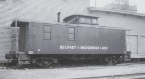 Belfast and Moosehead Lake Railroad | Belfast, Maine | Wood sided caboose #29 | September 5, 1969 | H.B. Olsen photograph / collection