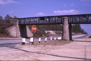 Central Railroad of New Jersey | Chatsworth, New Jersey | Southern Division Route 72 Steel girder bridge | 1966 | Bob Farrell photograph | Mitchell E. Dakelman collection