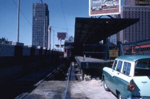 Chicago, North Shore and Milwaukee Railroad | Milwaukee, Wisconsin | Interurban Car | Station Platform| June 25, 1960 | Charles Anderson photograph | West Jersey Chapter, NRHS Collection
