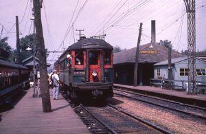 Chicago, North Shore and Milwaukee Railroad | Waukegan, Illinois | Interurban car 752 | Waukegan CNS&M Station | Train 412 | August 15,1962 | Charles Anderson photograph | West Jersey Chapter, NRHS collection