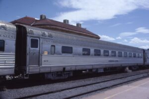 Denver and Rio Grande Western Railroad | Budd California Zephyr Coach “Silver Pine ” | Bozeman, Montana | May 1983 | Dr. Art Petersen photograph | Morning Sun Books collection