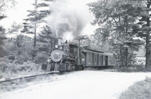Edaville Railroad | South Carver, Massachusetts | Class 2-4-2 #7 2-foot gauge locomotive | Tourist train | June 1951 | Fielding Lew Bowman photograph / collection