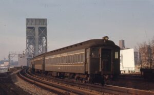 New York Central System | New York, New York | Electric MU set car #4318 | Commuter Train | Harlem River Movable Bridge | January 5, 1966 | Allan H. Roberts pho0tograph | Mitchell E. Dakelman collection