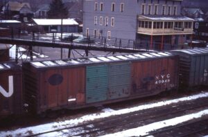 New York Central System | Penn Central era | Sayre, Pennsylvania | Box car #40949 | December 23, 1974 | Warren Beckwith, Jr. photograph / collection