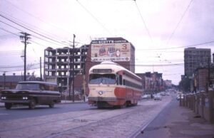 Pittsburgh Railways Company | Pittsburgh, Pennsylvania | PCC #1746 streetcar | Route 88 | Penn Avenue | May 11, 1963 | Harold Buckley, Jr. photograph / collection