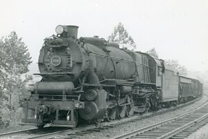 Pennsylvania Railroad | Wampum, Pennsylvania | Baldwin 2-8-2 #3644 steam locomotive | hopper train | 1940 | T.M. Flattley photograph | Francis B. Landenberge Palmer collection