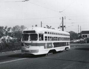 Southeastern Pennsylvania Transportation Authority | SEPTA | PCC Streetcar #2728 | Germantown Loop Track | May 9, 1987 | R.L. Long photograph West Jersey Chapter, NRHS Collection