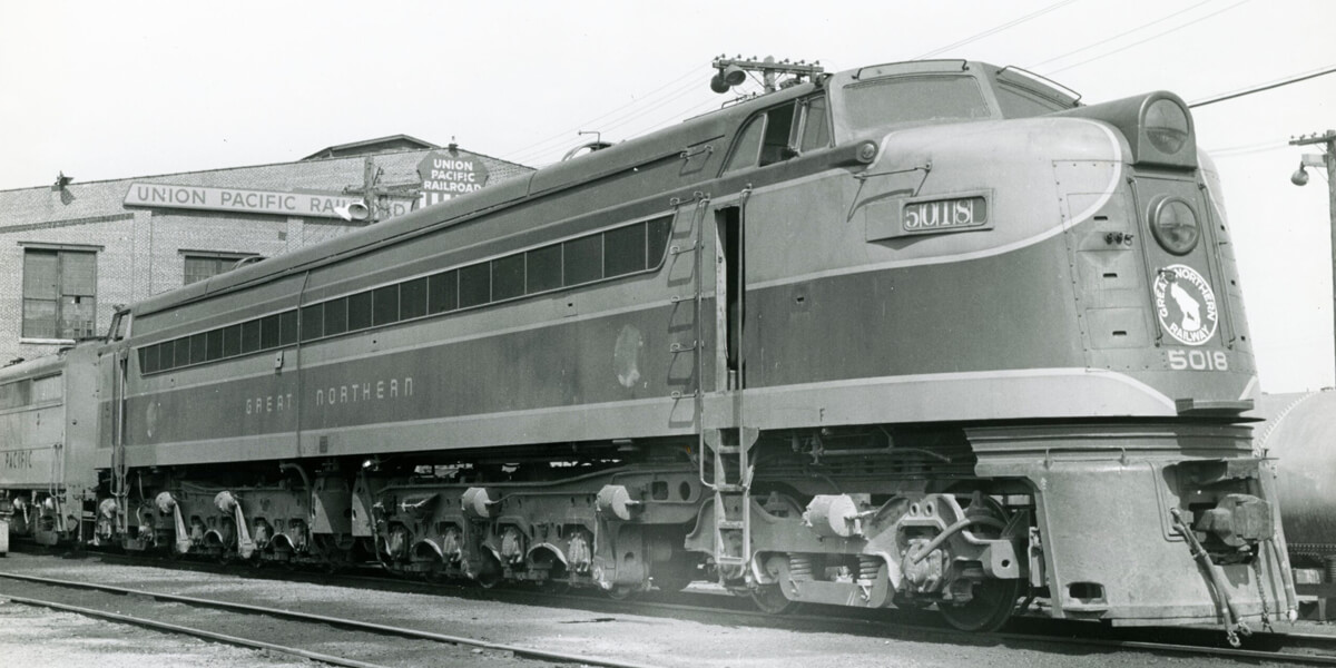 Great Northern Railway | Omaha, Nebraska | GE class W1 4-8-8-4 electric motor #5108 | sold to UP | 1960 | William Kratville photograph | Mitchell E. Dakelman collection