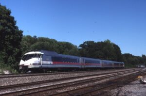Amtrak | Croton Harmon, New York | Rohr Turbo Passenger Train | Westbound to Albany | June 27, 1997 | Frank Etzel photograph / collection