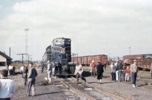 Baltimore and Ohio Railroad | Sparrows Point, Maryland | EMD GP9 #745 diesel-electric locomotive | Washington, DC Chapter NRHS Special Excursion | October 24, 1956 | Henry Libby photograph / collection